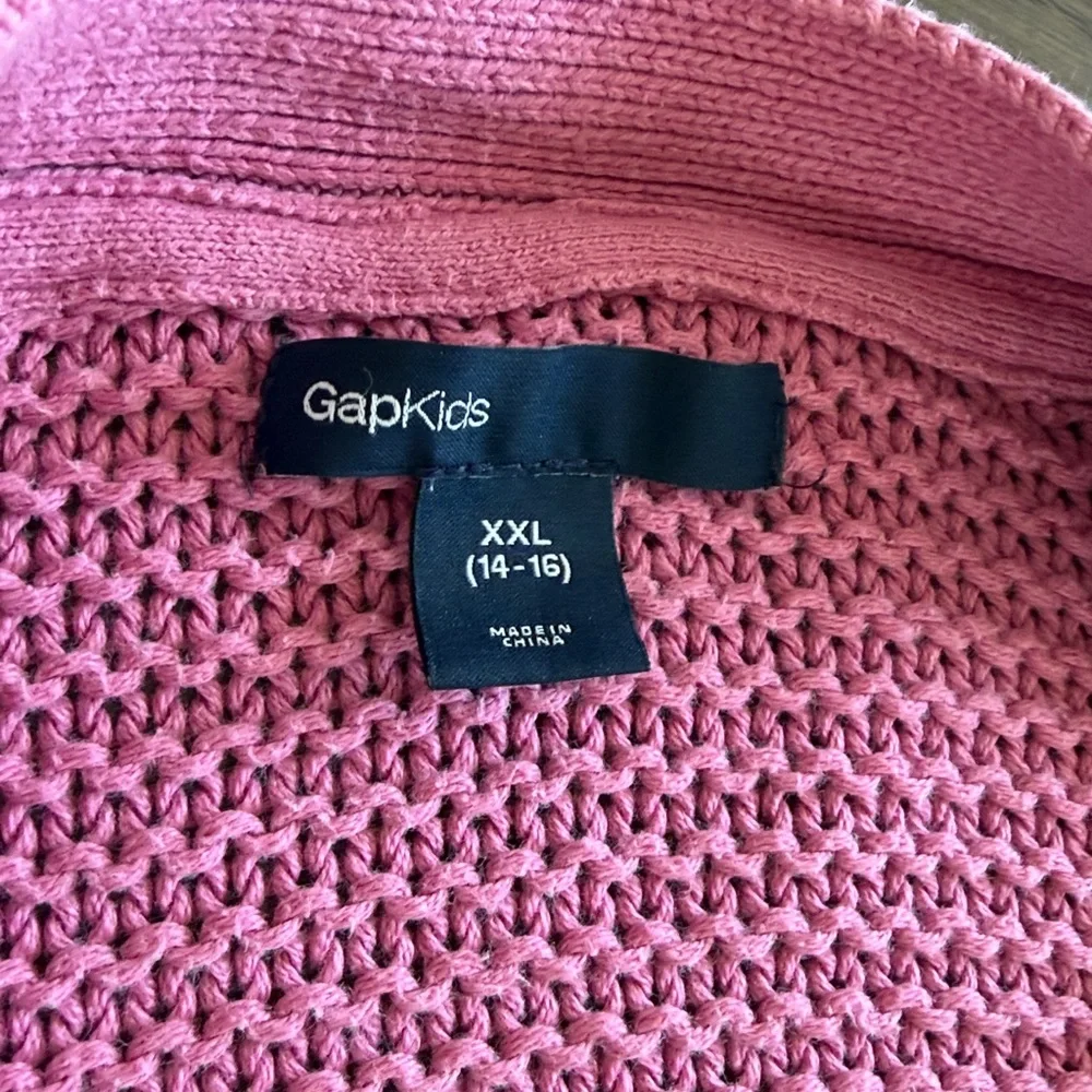 Gap Kids XL (14/16) Pink Cardigan Open Front Sweater